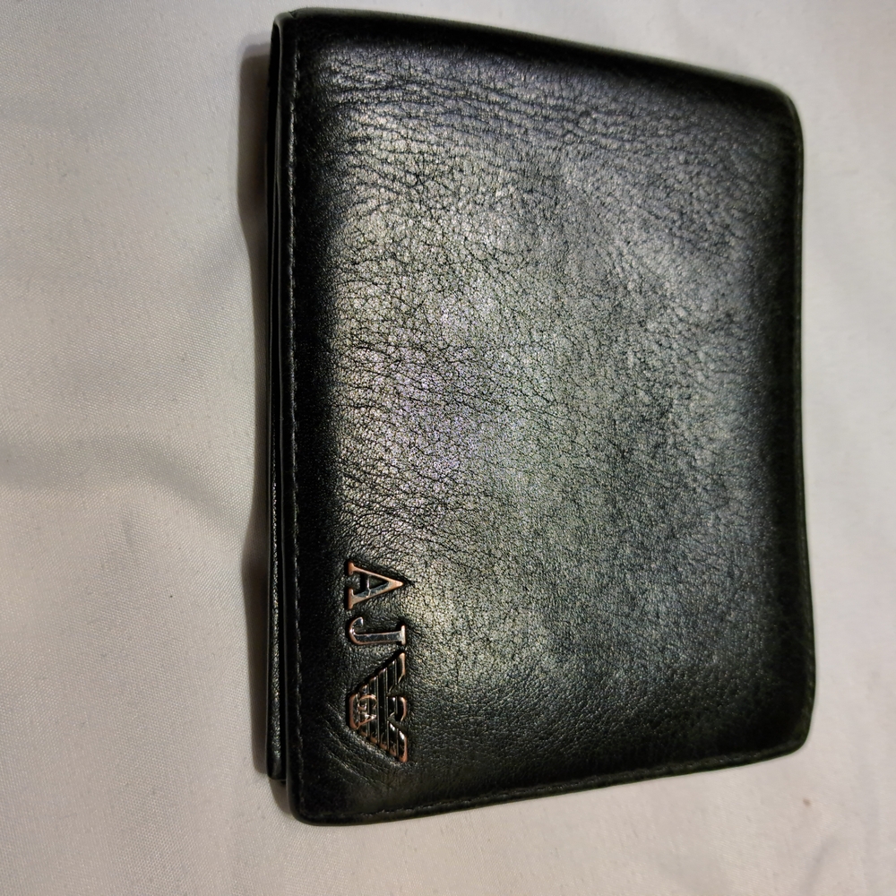 Armani Jeans Black Leather Card Holder